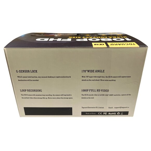 ToGuard CE18 1080P FHD Ultra Compact Size Dash Camera W 170 Degr Wide Angle Lens - Picture 4 of 4